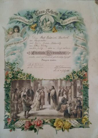 1936 Wedding certificate