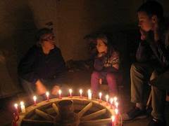 children around advent wheel